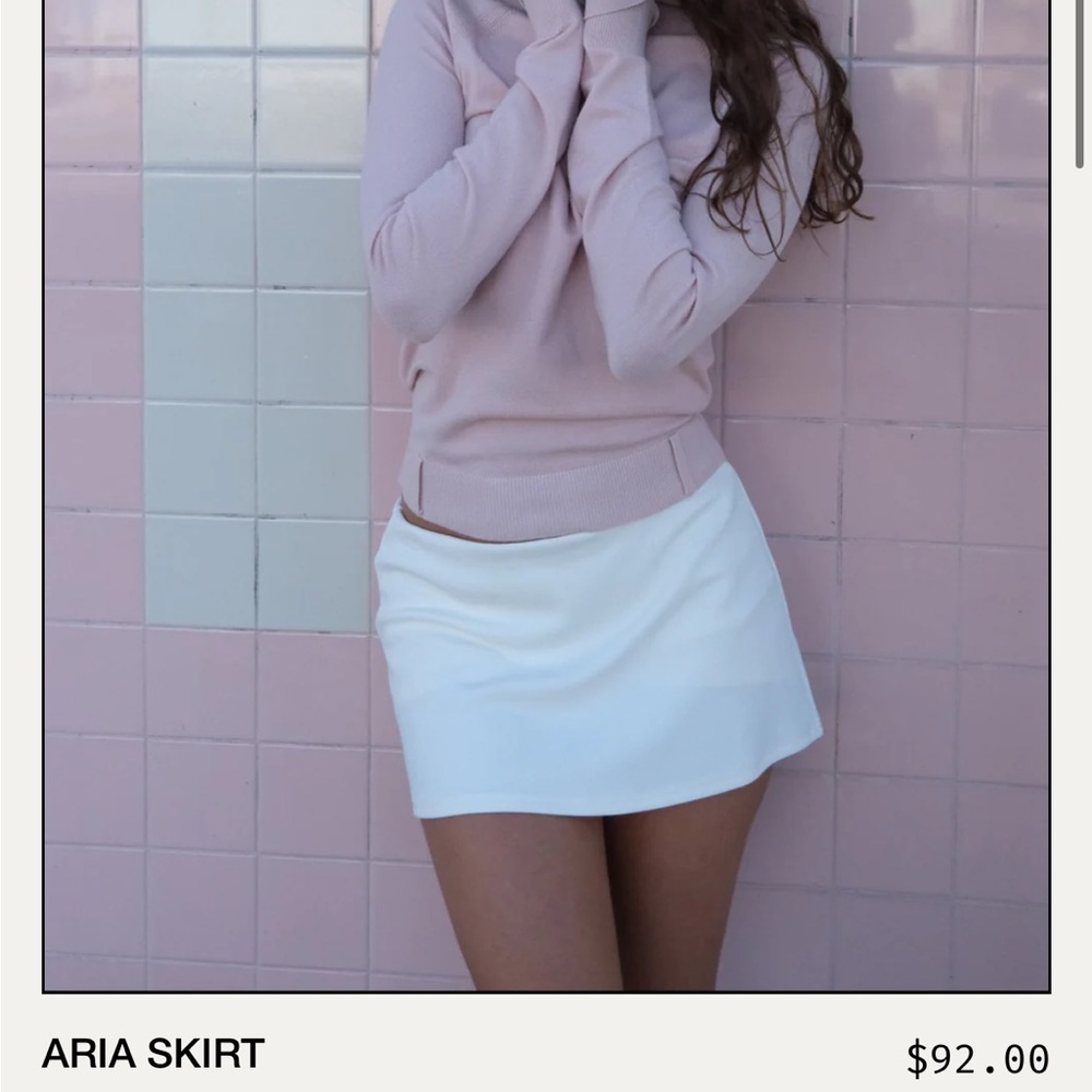 Geel aria mini skirt guzio white